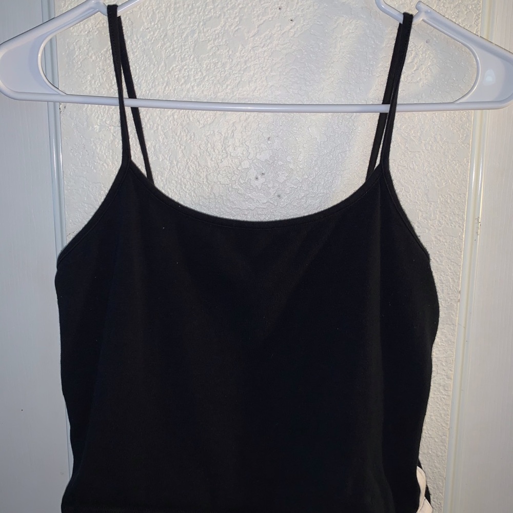 Black and white forever 21 strap crop top